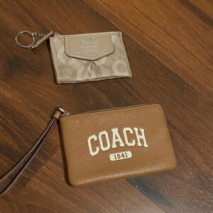 Coach Tan and Cream Wristlet Duo